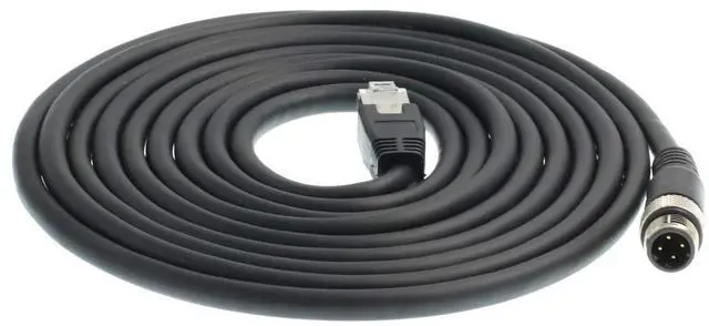 Main image of M12 4pin D-Code Male to RJ45 Ethernet Connector CAT6 Shielded Cable for Profinet & Ethernet/IP Networks
