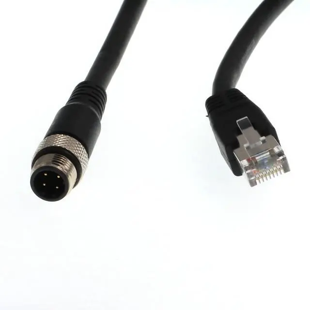 Alt view image 5 of 5 - M12 4pin D-Code Male to RJ45 Ethernet Connector CAT6 Shielded Cable for Profinet & Ethernet/IP Networks
