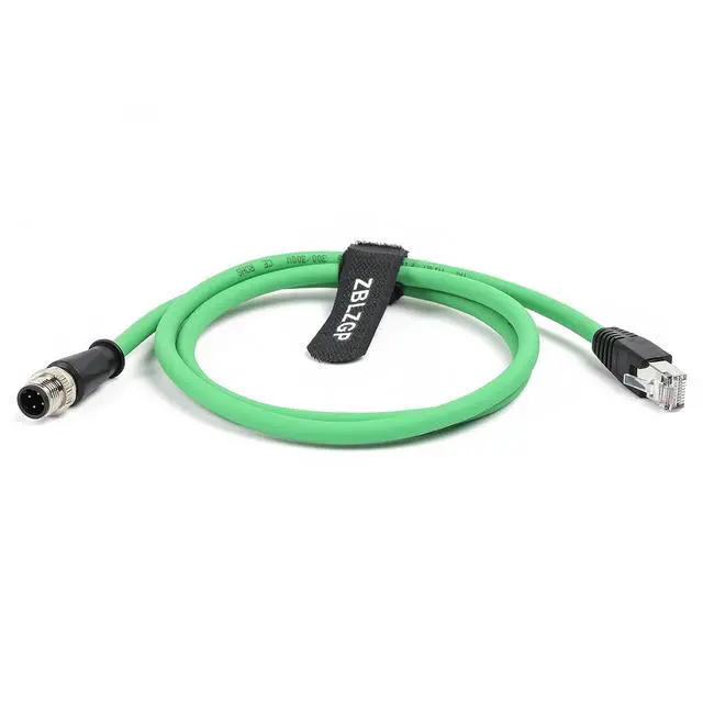 Alt view image 2 of 7 - M12 D-Code 4-Pin Male to RJ45 Industrial Ethernet Cable, 20M (65.6ft), 24AWG CAT5e SFTP Shielded PVC, IP67 Waterproof, for Profinet, EtherCAT, Encoder & Industrial Network