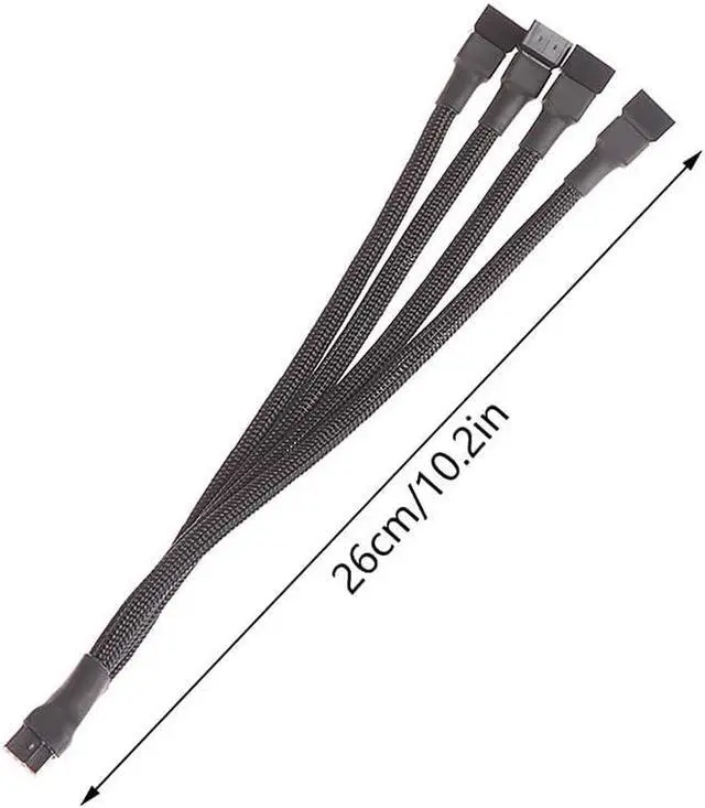 Alt view image 6 of 7 - 1Pc Fan Splitter Cable 4pin Adapter Cable 1 to 1 2 3 4 Computer CPU Fan Splitter PC Fan Extension Power Accessories(1 to 4)