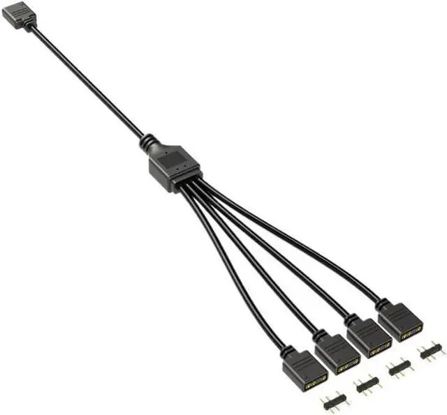 Main image of Splitter 5V 3 Pin 2 All Mainboard ARGB Extension Cable 1 to 2/3/4 with Pin Desktop PC DIY Tools(Black 1 to 4)