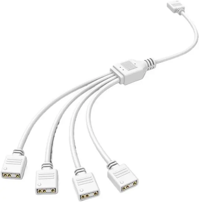 Alt view image 4 of 7 - Splitter 5V 3 Pin 2 All Mainboard ARGB Extension Cable 1 to 2/3/4 with Pin Desktop PC DIY Tools(Black 1 to 4)