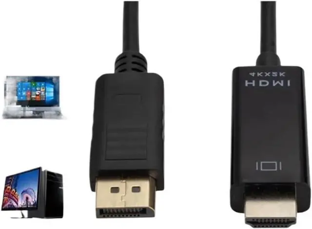 Alt view image 3 of 6 - 4K*2K DisplayPort to HDMI-Compatible Adapter 1080P DP to HDMI Converter 1.8m Cable for Desktop PC TV M>oni>tor Projector