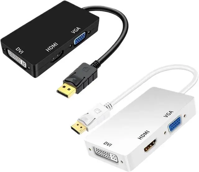 Alt view image 2 of 4 - Displayport DP to DVI HDTV 3IN1 Adapter Converter Cable for Projector TV Computer PC(Black)
