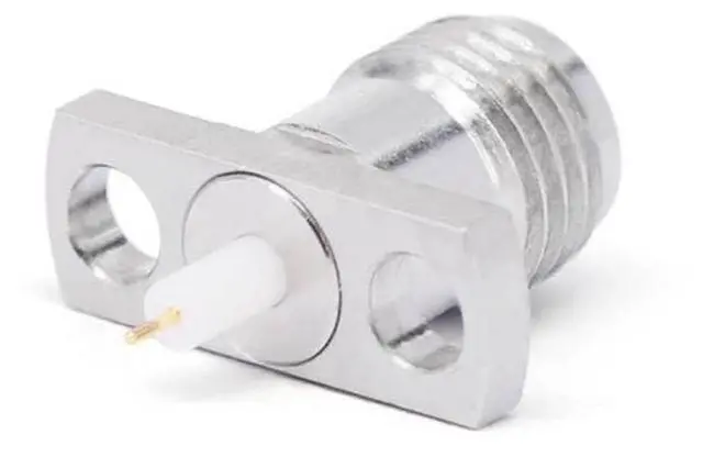 Main image of 2.92mm Female RF Connector, 2 Hole Flange, DC-40GHz, Stainless Steel, 8.6mm Hole Spacing