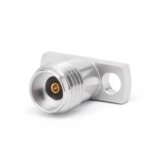 Alt view image 2 of 3 - 2.92mm Female RF Connector, 2 Hole Flange, DC-40GHz, Stainless Steel, 8.6mm Hole Spacing