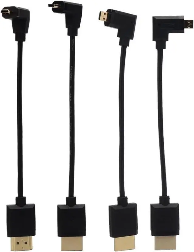 Alt view image 2 of 3 - 15CM Super Slim Up Down Left Right Angled m;ic/ro HDMI-Compatible to HDMI-2.0 Male HDTV Thin 4K HD Portable SLR Camera Short Cable(Left Angle)