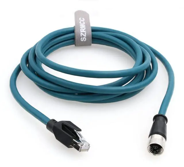 Main image of SZRMCC M12 X-Code 8Pin Female Connector to RJ45 Ethernet Cable Cat6A High Flexiable Shielded Gigabit Waterproof Network Cable for Industrial Camera Automation Sensor (20m)