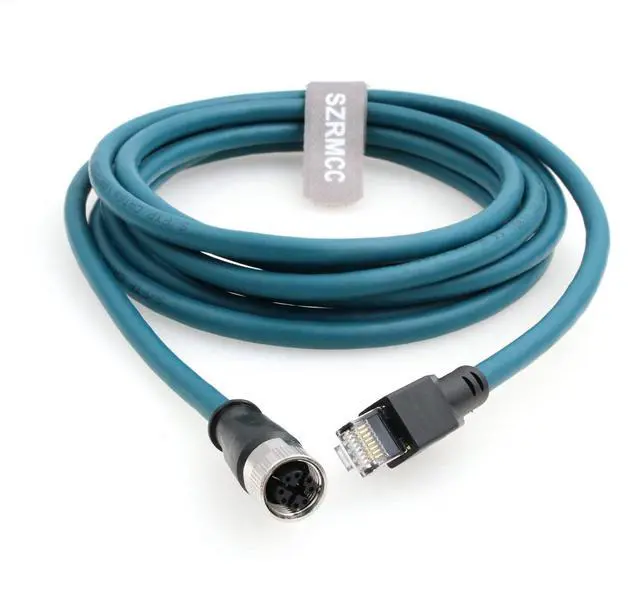 Alt view image 2 of 5 - SZRMCC M12 X-Code 8Pin Female Connector to RJ45 Ethernet Cable Cat6A High Flexiable Shielded Gigabit Waterproof Network Cable for Industrial Camera Automation Sensor (20m)