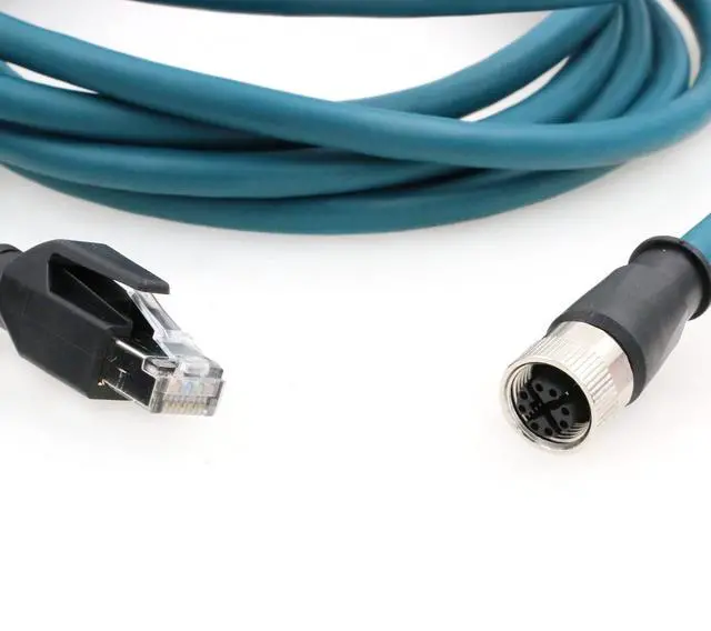 Alt view image 3 of 5 - SZRMCC M12 X-Code 8Pin Female Connector to RJ45 Ethernet Cable Cat6A High Flexiable Shielded Gigabit Waterproof Network Cable for Industrial Camera Automation Sensor (20m)