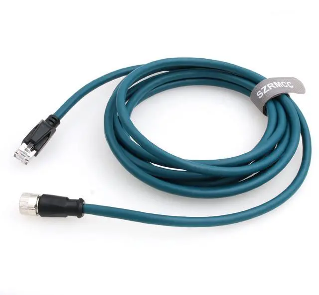 Alt view image 5 of 5 - SZRMCC M12 X-Code 8Pin Female Connector to RJ45 Ethernet Cable Cat6A High Flexiable Shielded Gigabit Waterproof Network Cable for Industrial Camera Automation Sensor (20m)