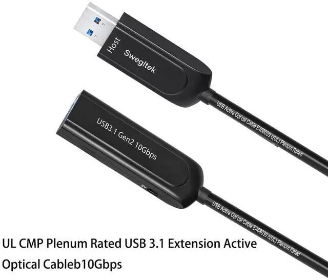 Alt view image 4 of 7 - UL CMP/Plenum & CSA FT6 Rated Jacket USB 3.1 Male Female Extension Cable 164FT Fiber Optical 10Gbps Compatible with Windows Mac OS,Linux,Industrial Camera Machine Vision,Camera,Gaming