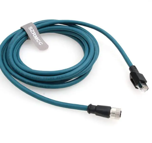 Alt view image 4 of 5 - SZRMCC M12 X-Code 8Pin Female Connector to RJ45 Ethernet Cable Cat6A High Flexiable Shielded Gigabit Waterproof Network Cable for Industrial Camera Automation Sensor (20m)