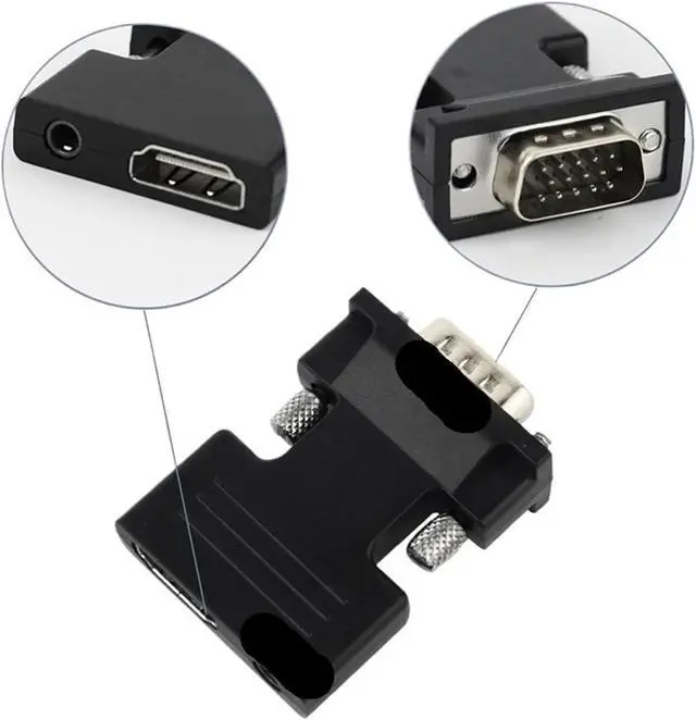 Alt view image 2 of 5 - HD 1080P PC Computer HDMI-Compatible to Video Converter 3.5mm Ja-ck Female to Male Adapter for TV Box M>oni>tor