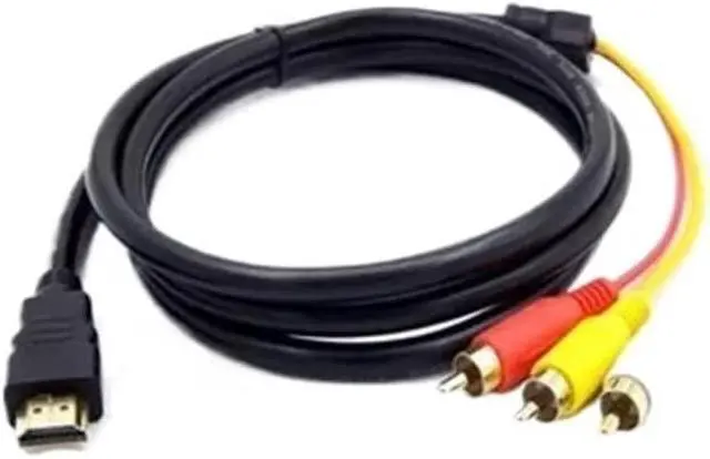Alt view image 3 of 5 - HDMI-Compatible to 3RCA Cable 1.5M with HDMI 1.4 to AV Cord HD Video Wire