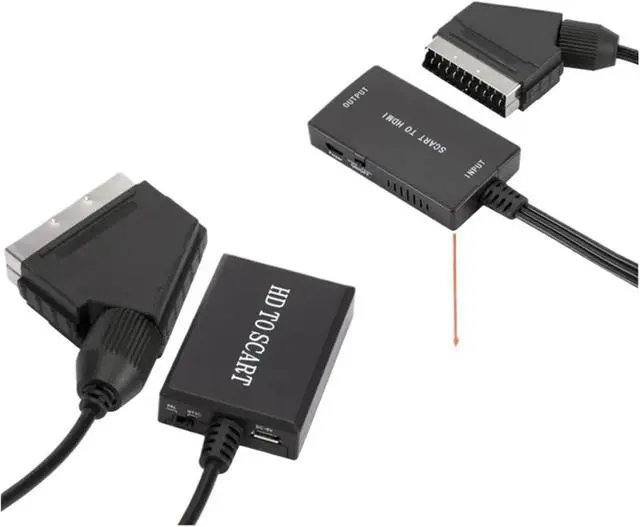 Alt view image 2 of 6 - HD 1080P HDMI-Compatible to SCART Video Converter Adapter for HDTV DVD for Sky Box STB pl-UG and Play SCART to HD Converter(HD to SCART)