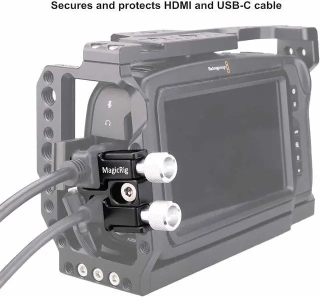 Alt view image 7 of 7 - MAGICIRG Cage for BMPCC 4K & 6K + MAGICRIG HDMI & USB-C Cable Clamp