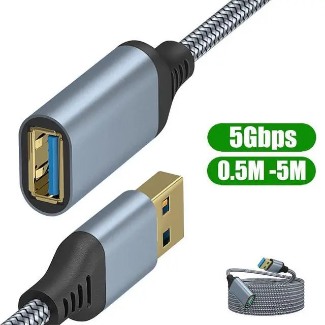 Alt view image 2 of 5 - High Speed USB 3/2.0 Extension Cable Type A Male to Female(1m,Black)