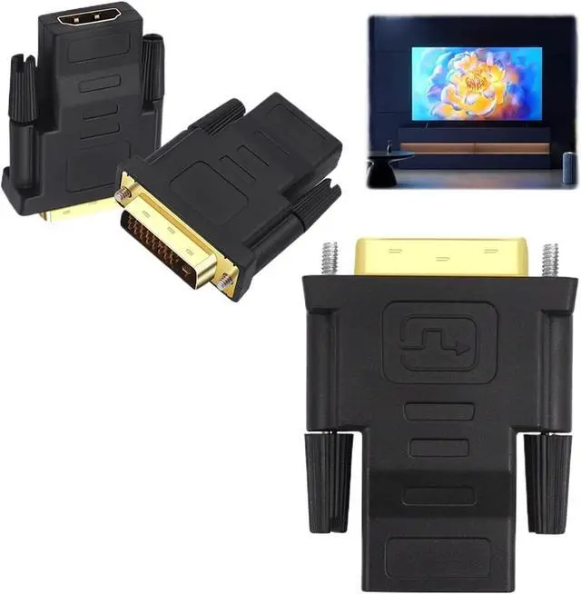 Alt view image 3 of 6 - DVI to HDMI-Compatible Adapter 1080P Male to Female Video Converter 24K Plated pl-UG DVI to HDMI-Compatibl Cable Converter