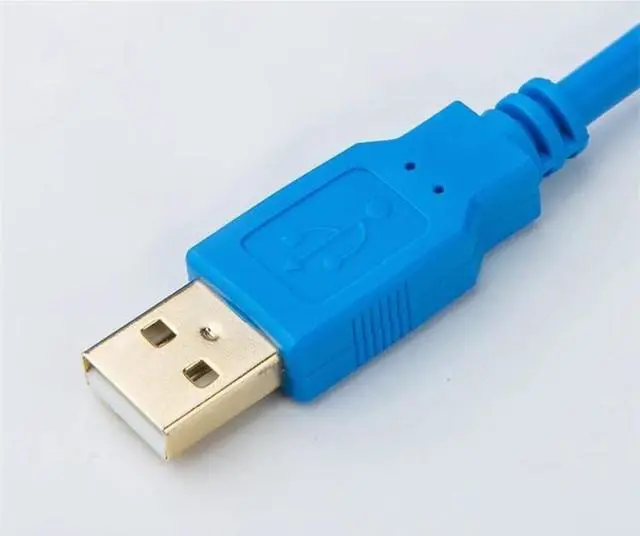 Alt view image 4 of 6 - 1 pc New Applicable USB-FP1 PLC Programming Cable FP1 Series 8-Pin Round Plug Download Cable Isolated Blue 3m