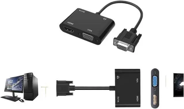 Alt view image 3 of 5 - GRWIBEOU to HDMI Adapter, 1080P Splitter 1 in 2 Output for Computers Desktops Laptops Computers Monitors Projectors