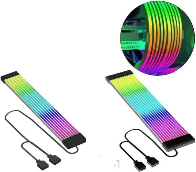 Alt view image 2 of 5 - KUNSR 5V ARGB Motherboard Cable 8Pin 24Pin PSU RGB Cable Extensions Flexible L*/ED Strip Light DIY Kit for Computer Power Supply(X12)