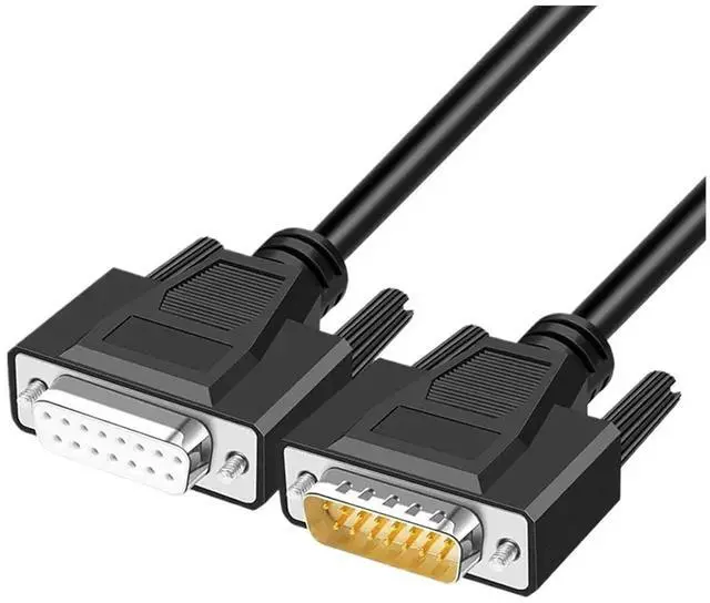 Main image of 15Pin Industrial Grade Cable Male to Male to Female DB15 Data Extension Cord 2 Row 15 Pin Serial Parallel Port Shielded Wire(Female to Male,5M)