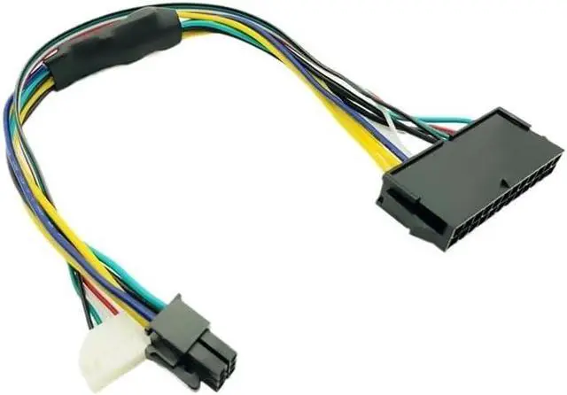 Alt view image 2 of 4 - KUNSR ATX 24pin to Motherboard 2-Ports 6pin Adapter PSU Power Supply Cable Cord