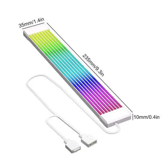 Alt view image 6 of 6 - KUNSR 5V 3Pin PC RGB GPU Cable 24Pin PSU RGB Cable Extensions Flexible L*/ED Strip Light DIY Kit for Computer Power Supply(Green)