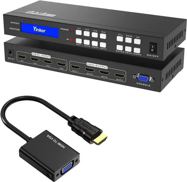 Main image of 4K HDMI Matrix 4x4 + HDMI to VGA Adapter