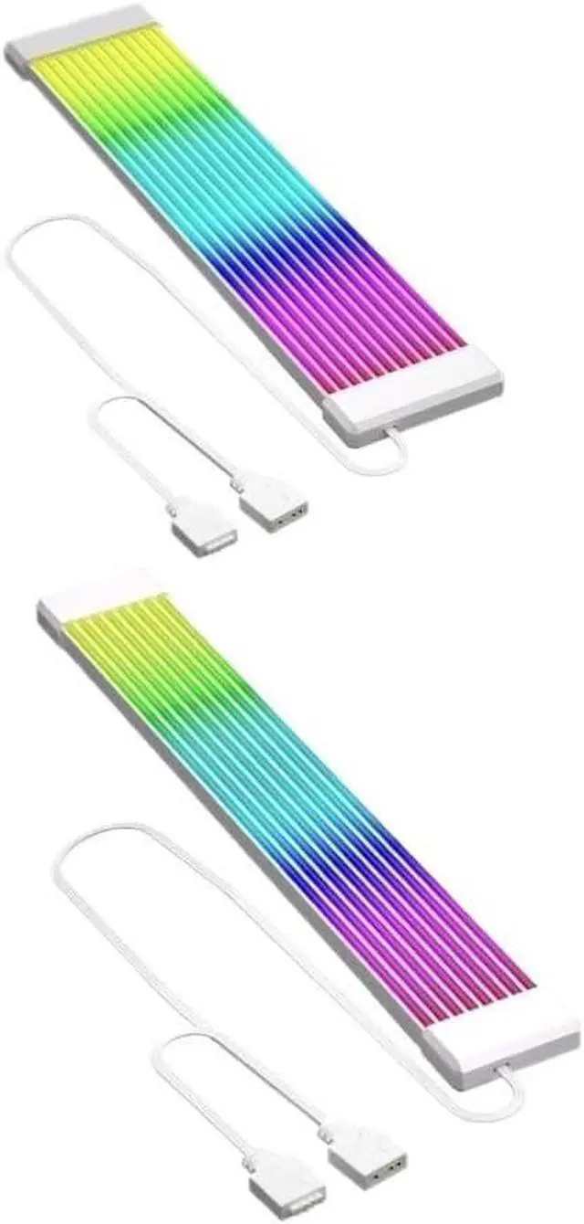Alt view image 2 of 5 - KUNSR 5V ARGB Flexible Light Bar 8Pin 24Pin PSU RGB Cable Extensions Flexible L*/ED Strip Light DIY Kit for Computer Power Supply(White X8)