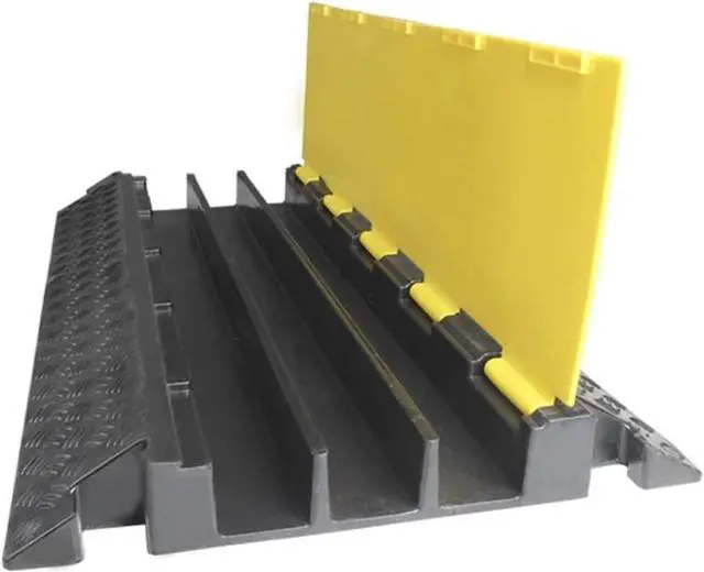 Main image of Rubber Heavy Duty Speed Bumps 3 Channel Cable Protectors Large Modular Cable and Wire Protection Covers
