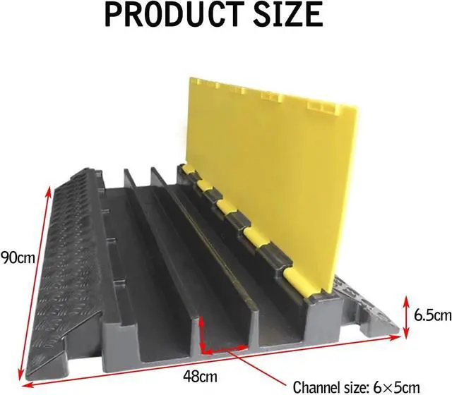 Alt view image 2 of 7 - Rubber Heavy Duty Speed Bumps 3 Channel Cable Protectors Large Modular Cable and Wire Protection Covers