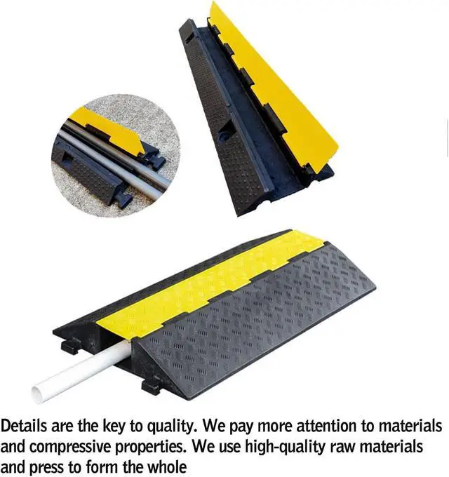 Alt view image 6 of 7 - Rubber Heavy Duty Speed Bumps 3 Channel Cable Protectors Large Modular Cable and Wire Protection Covers