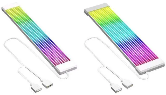 Alt view image 6 of 7 - KUNSR 5V ARGB Sync Board 8Pin 24Pin PSU RGB Cable Extensions Flexible L*/ED Strip Light DIY Kit for Computer Power Supply(X8)