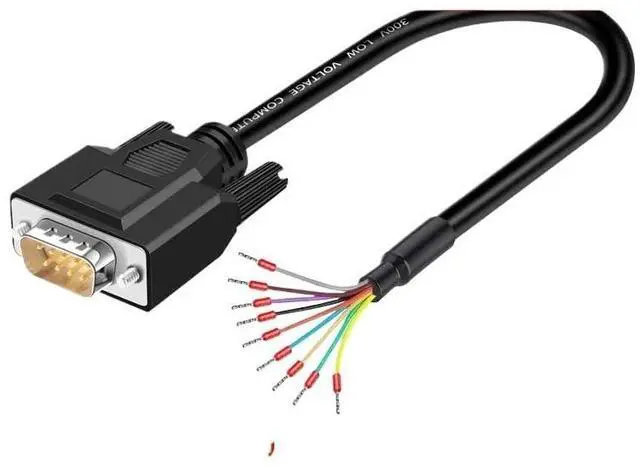 Main image of DB9 DB15 DB25 Connector Cable with Number Tube Industrial 24AWG 9 15 25Pin RS232 Serial Plug with Wire Terminal(B-DB9-M,5M)