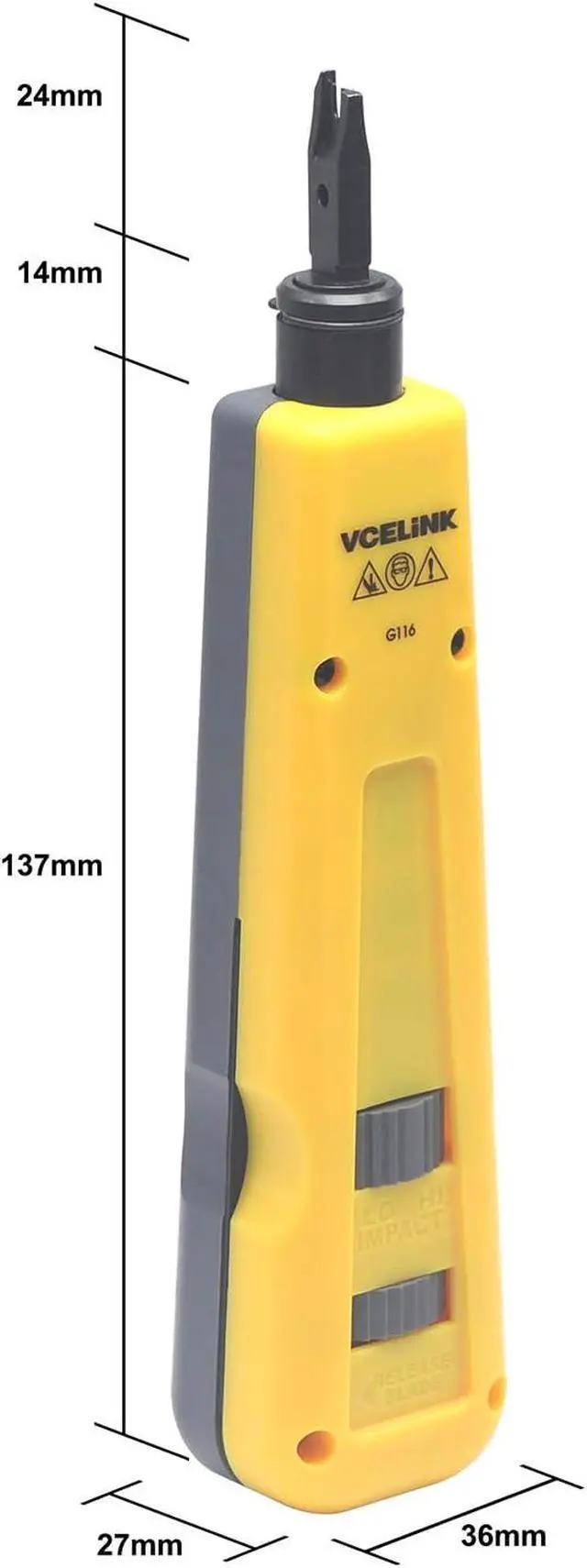 Alt view image 7 of 7 - VCE Punch Down Impact Tool with 110 and 66 Blades Bundle with 50-Pack RJ45 Cat6A 90-Degree Keystone Jack Blue with 2-Pack Wire Stripper Cutter and 1-Pack Punch Down Stand