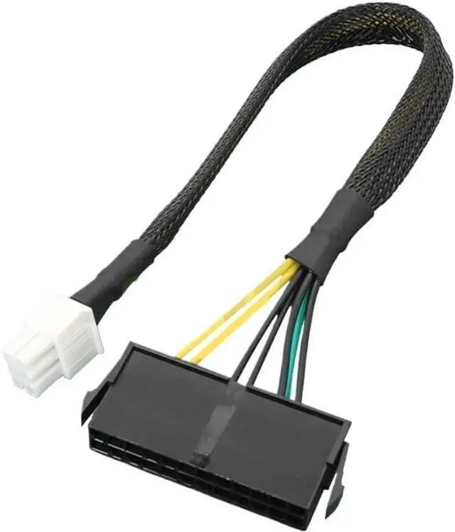 Main image of KUNSR ATX PSU 24 Pin to Motherboards 6Pin for Mainboard Power Supply Cable Female to Male Converter Cord Wire(A)