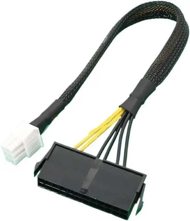 Alt view image 2 of 6 - KUNSR ATX PSU 24 Pin to Motherboards 6Pin for Mainboard Power Supply Cable Female to Male Converter Cord Wire(A)