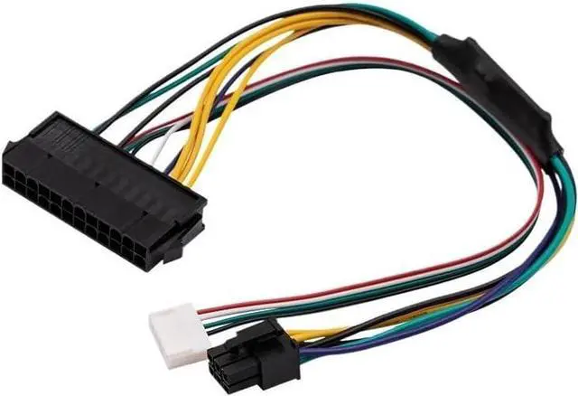 Alt view image 3 of 6 - KUNSR ATX 24pin to Motherboard 2-Ports 6pin Adapter PSU Power Supply Cable Cord