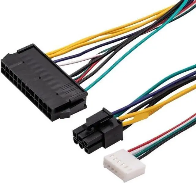 Alt view image 6 of 6 - KUNSR ATX 24pin to Motherboard 2-Ports 6pin Adapter PSU Power Supply Cable Cord