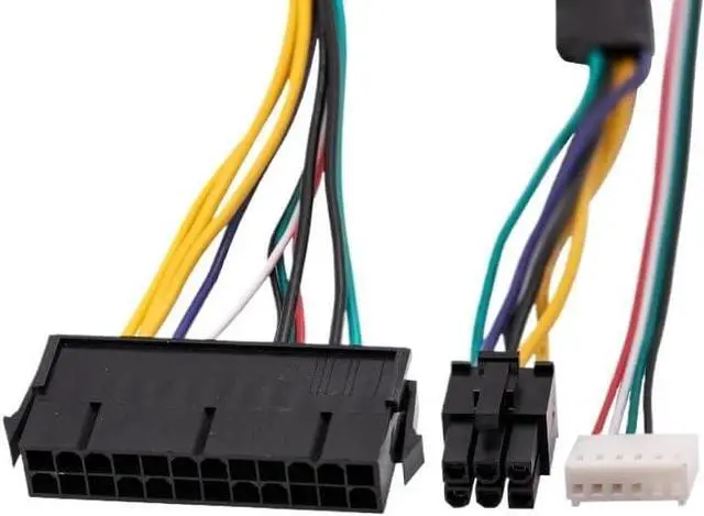 Alt view image 4 of 6 - KUNSR ATX 24pin to Motherboard 2-Ports 6pin Adapter PSU Power Supply Cable Cord