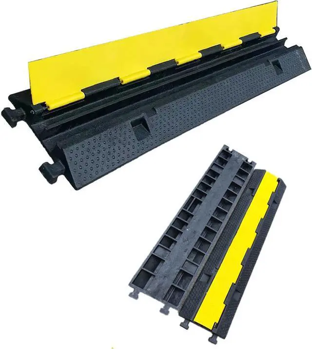 Alt view image 7 of 7 - Rubber Heavy Duty Speed Bumps 3 Channel Cable Protectors Large Modular Cable and Wire Protection Covers