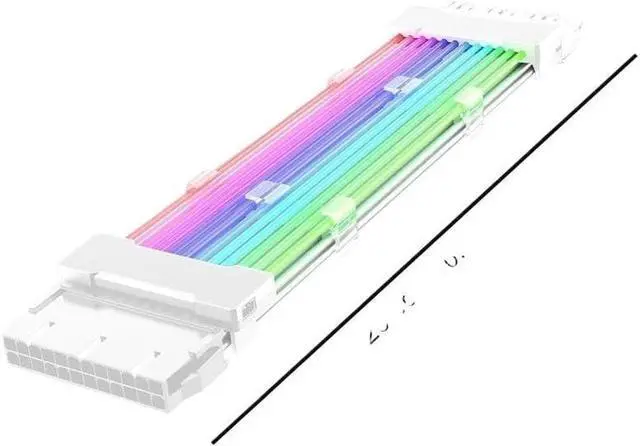 Main image of KUNSR Computer 18AWG ARGB Sync PSU Power Supply Extension Cable Kit ATX 24PIN GPU PCI-E 8PIN RGB Colorful Module Cables(1x24P)