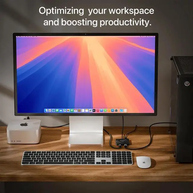 Alt view image 6 of 7 - USB-C KVM Switch: Use Apple Studio Display/XDR with PS5, Switch, Mac (5K@120Hz/6K@60Hz) & Windows PC(4K@60Hz), HDMI to USB-C Bridge, Support Camera/Mic/Audio/PD, LG Ultrafine