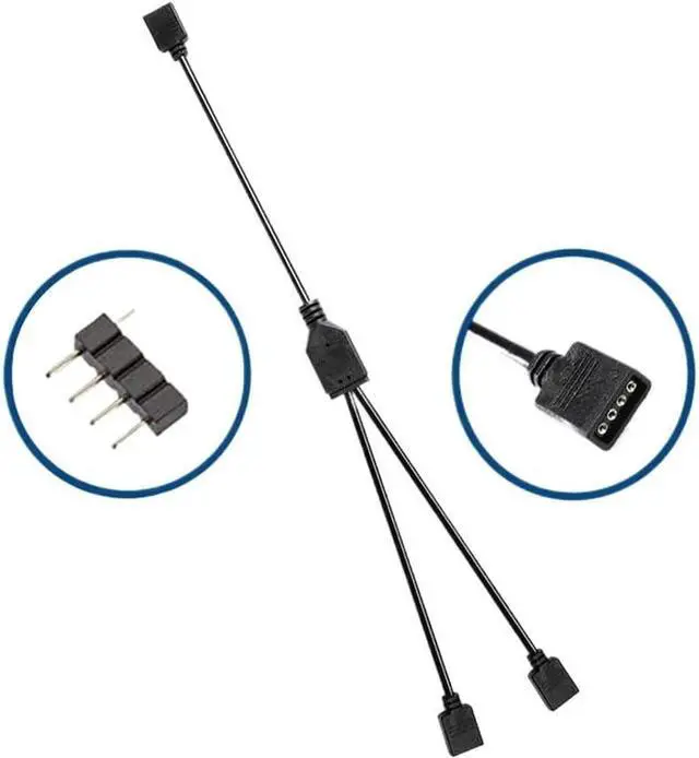 Alt view image 3 of 4 - KUNSR ARGB Splitter Cable 5V 3Pin and 12V 4Pin RGB Extension Cable(12V 4Pin)