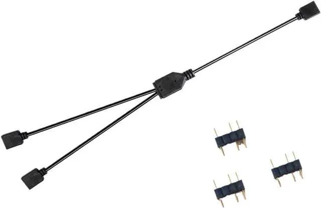 Alt view image 4 of 4 - KUNSR ARGB Splitter Cable 5V 3Pin and 12V 4Pin RGB Extension Cable(12V 4Pin)