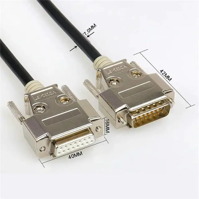 Alt view image 3 of 4 - DB15 Cable DB 15 Pin Two Rows Connectors DB15 Data Cable Male to Male Male to Female Female to Female 1.5m 2m 3m 5m 8m 26AWG(5M,Male to Female)