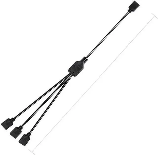 Main image of KUNSR Female to Female 5V 3 Pin Addressable ARGB Splitter Extension Cable for Extend PC Computer Fans(1 to 3)