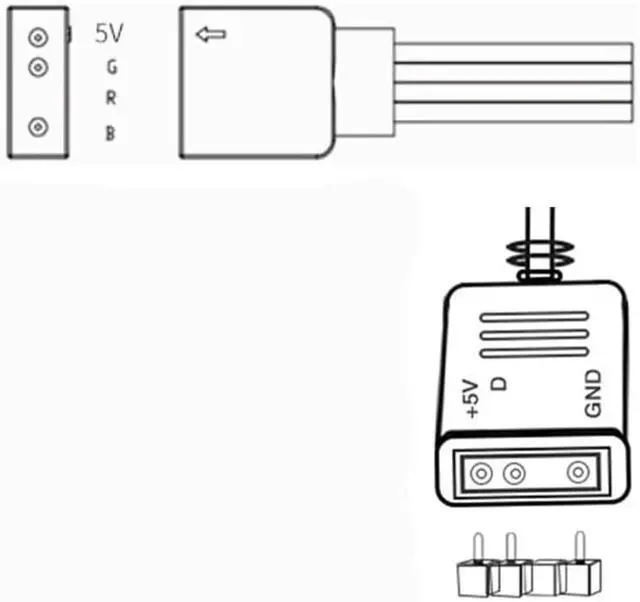 Alt view image 5 of 5 - KUNSR Female to Female 5V 3 Pin Addressable ARGB Splitter Extension Cable for Extend PC Computer Fans(1 to 3)
